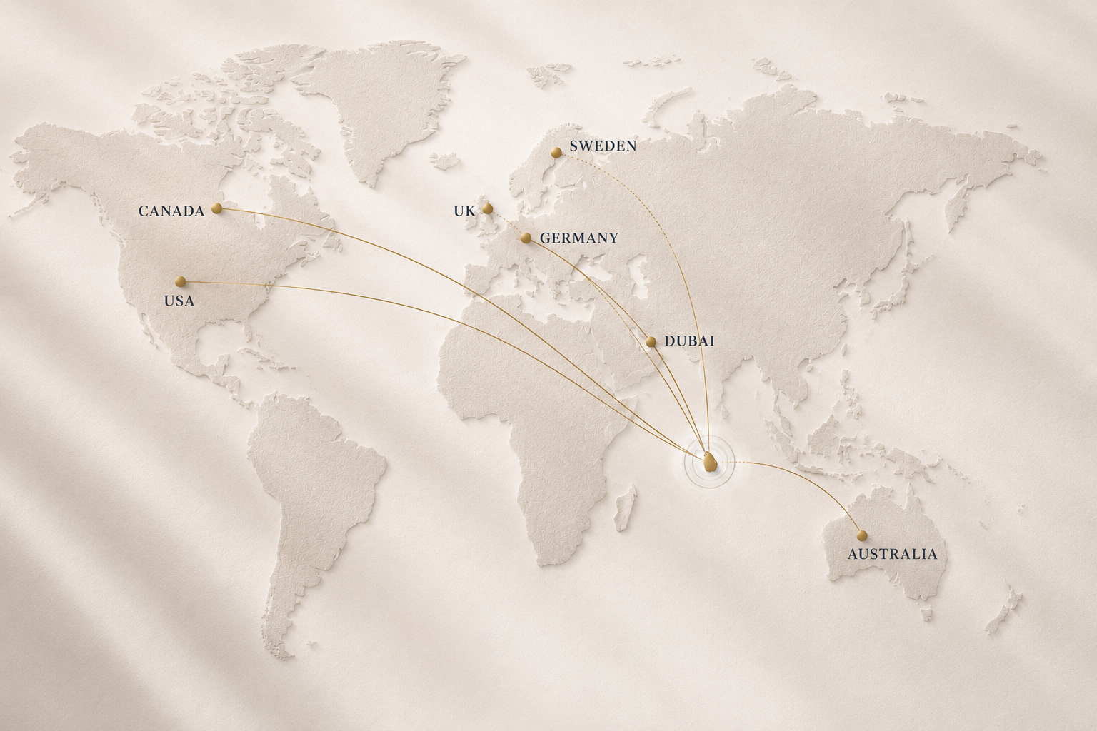 Map of Lara & Co. global export partnerships